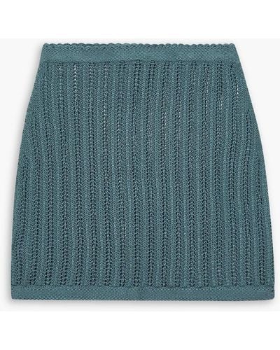 Savannah Morrow Mirana Crocheted Pima Cotton Mini Skirt - Green