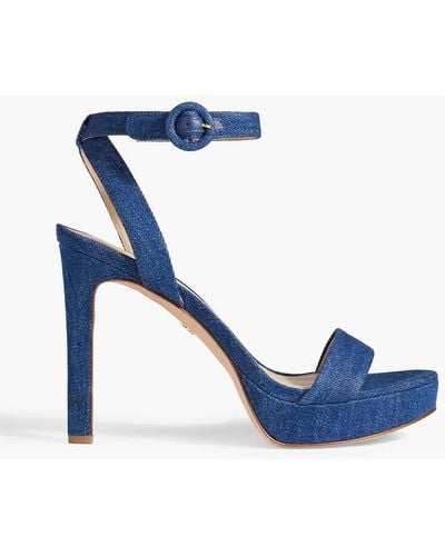Veronica Beard Darcelle Denim Platform Sandals - Blue
