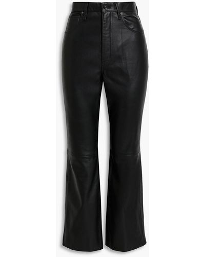 SLVRLAKE Denim Frankie Leather Kick-flare Trousers - Black