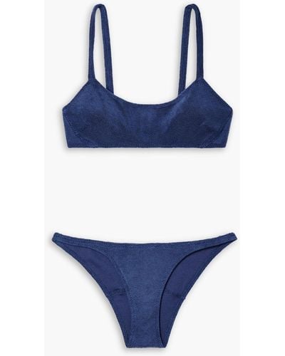 Lisa Marie Fernandez Kk Cotton-blend Terry Bikini - Blue