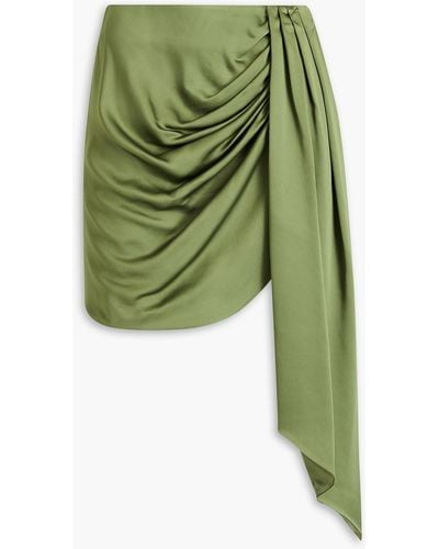 Jonathan Simkhai Mae Draped Satin-crepe Mini Skirt - Green
