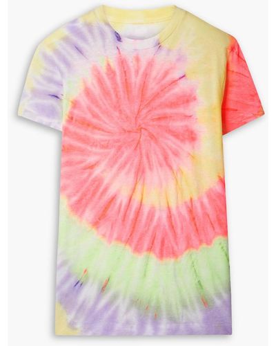 Re/done X Hanes 70s Tie-dyed Cotton-jersey T-shirt - Pink