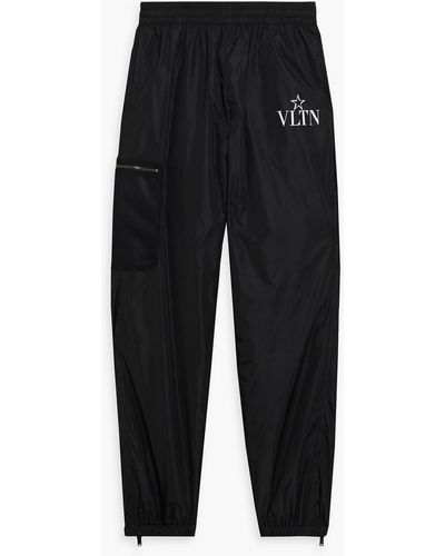 Valentino Tapered Logo-print Shell Track Pants - Black