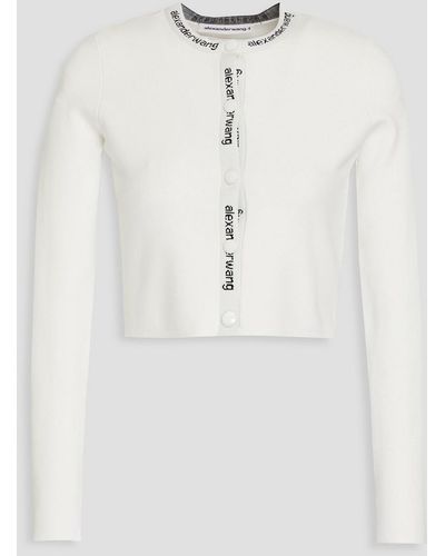 T By Alexander Wang Cropped cardigan aus stretch-strick - Blau