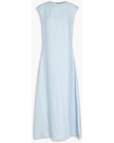 Loulou Studio Slub Linen-blend Twill Maxi Dress - Blue