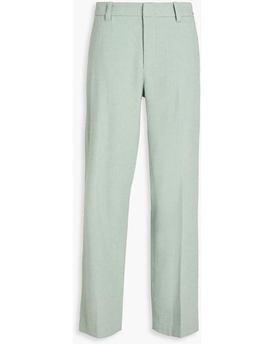 Vince Flannel Straight-leg Trousers - Green