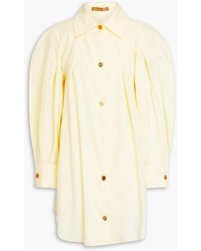 Rejina Pyo Pleated Cotton-poplin Mini Shirt Dress - Metallic