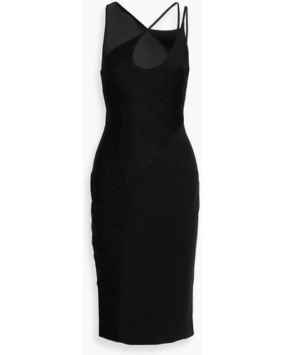 Et Ochs Kaia Mesh-paneled Jersey Dress - Black