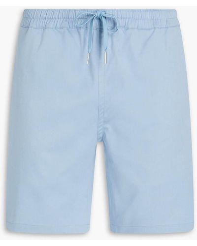 Sandro Gamma Cotton-blend Twill Drawstring Shorts - Blue