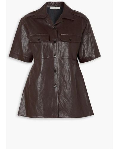 LVIR Faux Leather Shirt - Brown