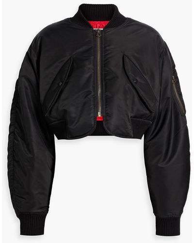 RE/DONE Cropped Shell Bomber Jacket - Black