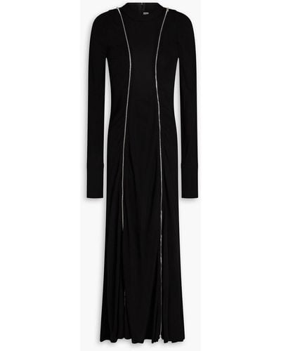 Victoria Beckham Zip-detailed Stretch-jersey Midi Dress - Black