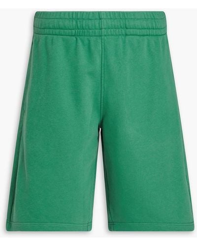 Maison Kitsuné French Cotton-blend Terry Drawstring Shorts - Green