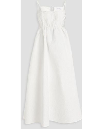 Rachel Gilbert Theo Gathered Cloqué Midi Dress - White
