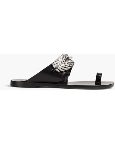 Nicholas Kirkwood Monstera Crystal-embellished Leather Sandals - Black