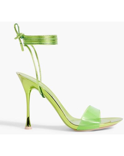 Gianvito Rossi Spice Glass 95 Leather And Pvc Sandals - Green
