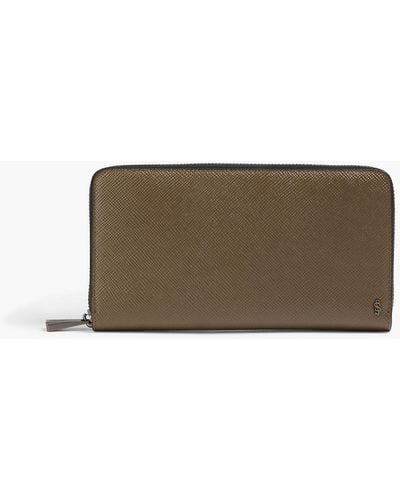Serapian Textured-leather Wallet - Natural