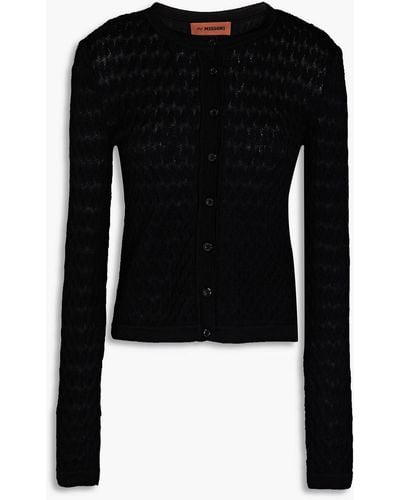 Missoni Crochet-knit Wool Cardigan - Black