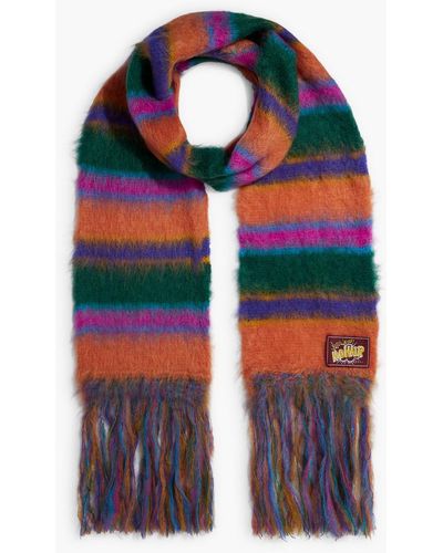 Marni Striped Mohair-blend Scarf - Red