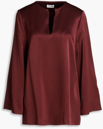 By Malene Birger Sandines bluse aus glänzendem crêpe - Rot