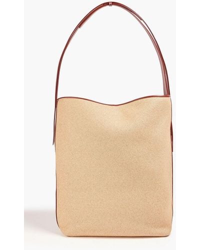 Neous Leather-trimmed Faux Raffia Tote - Natural