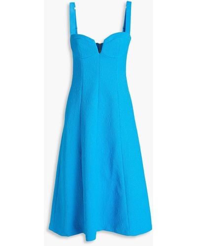 Rebecca Vallance Hermosa Cloqué Midi Dress - Blue