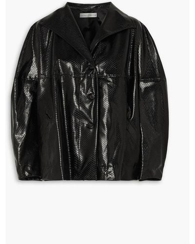 Palmer//Harding Rhesus Oversized Snake-effect Faux Leather Jacket - Black