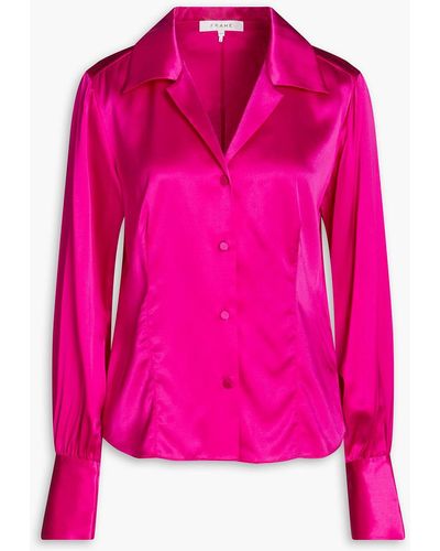 FRAME Stretch-silk Satin Shirt - Pink