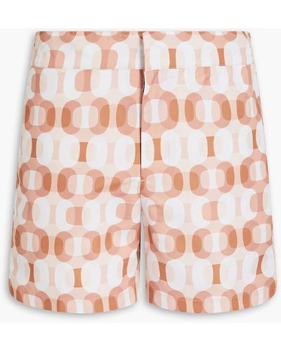 Frescobol Carioca Short-length Printed Swim Shorts - Pink
