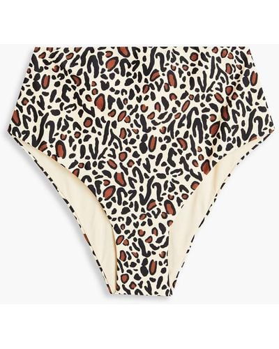 Nanushka Bente Leopard-print High-rise Bikini Briefs - White