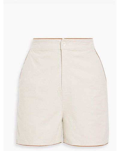 STAUD Linen-blend Shorts - Natural