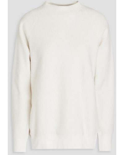James Perse Waffle-knit Cotton And Cashmere-blend Jumper - White