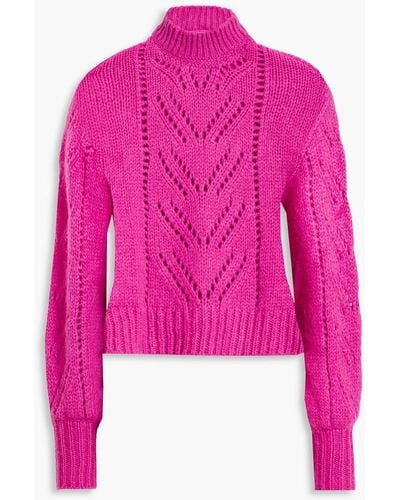 RED Valentino Pointelle-knit Turtleneck Sweater - Pink
