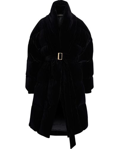 Alexandre Vauthier Quilted Cotton-velvet Down Coat - Black