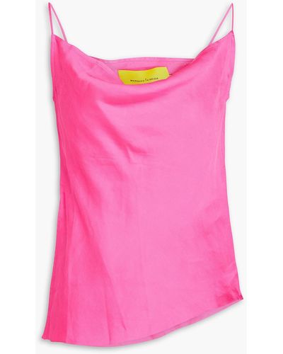 Marques'Almeida Asymmetric Linen-blend Shantung Camisole - Pink