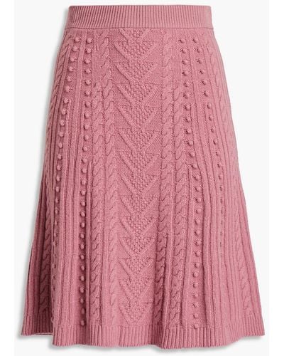 Valentino Garavani Cable-knit Wool Skirt - Pink