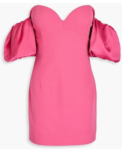 Ronny Kobo Andrea Off-the-shoulder Faille Mini Dress - Pink