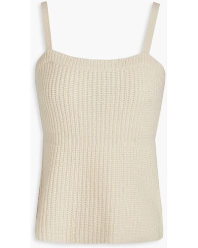 Adam Lippes Ribbed Cashmere And Silk-blend Camisole - Natural