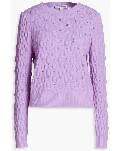 Autumn Cashmere Pointelle-knit Cashmere Jumper - Purple