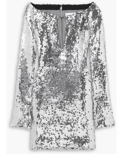 16Arlington Solare Sequined Tulle Mini Dress - Grey