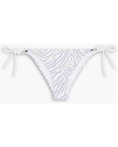 Heidi Klein Zebra-print Low-rise Bikini Briefs - Purple