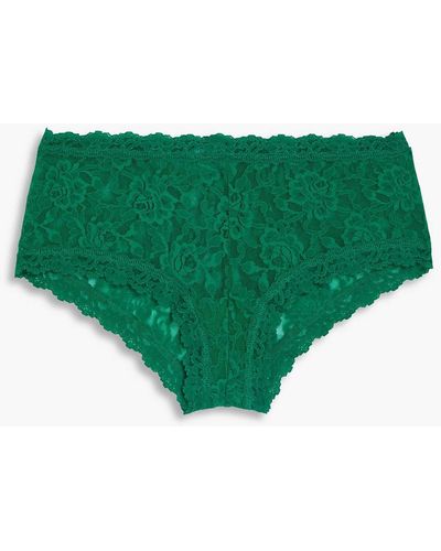 Hanky Panky Stretch-lace Low-rise Briefs - Green