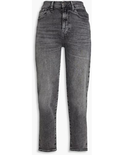 7 For All Mankind Malia High-rise Tapered Jeans - Grey