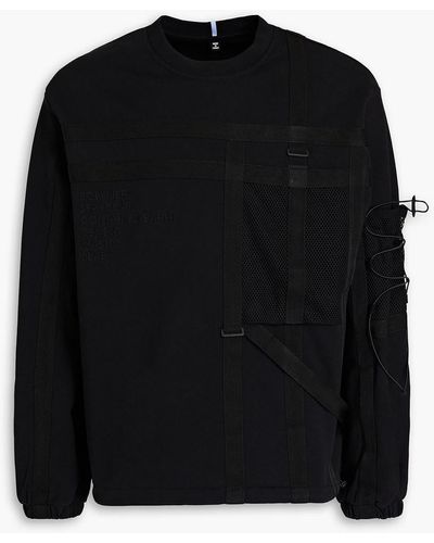McQ Mesh-paneled French Cotton-terry Sweatshirt - Black