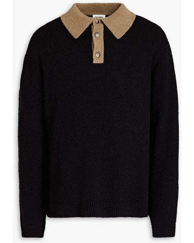 Nanushka Cotton-blend Polo Sweater - Black