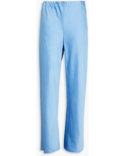 Vince Satin Straight-leg Trousers - Blue