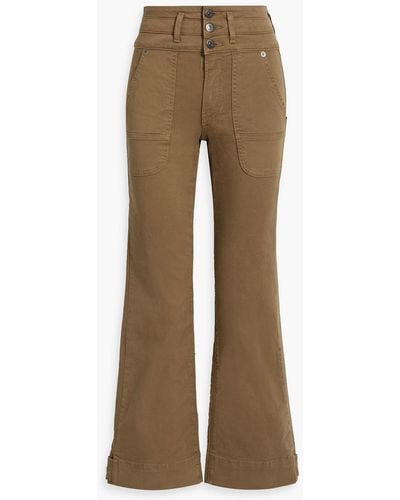 Veronica Beard Marley Cotton-blend Twill Flared Pants - Natural