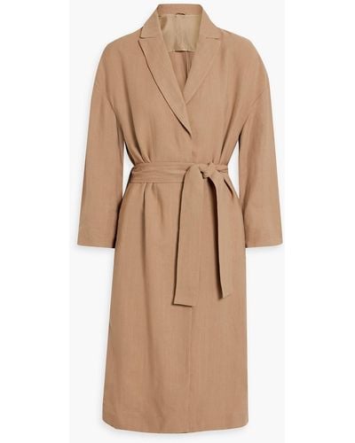 Brunello Cucinelli Bead-embellished Twill Trench Coat - Natural