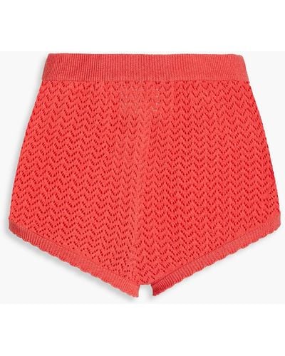 Antik Batik shaggy Pointelle-knit Shorts - Red
