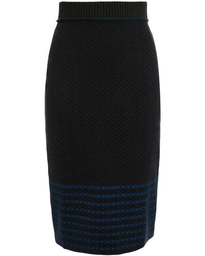 Victoria Beckham Jacquard-knit Cotton-blend Skirt - Black